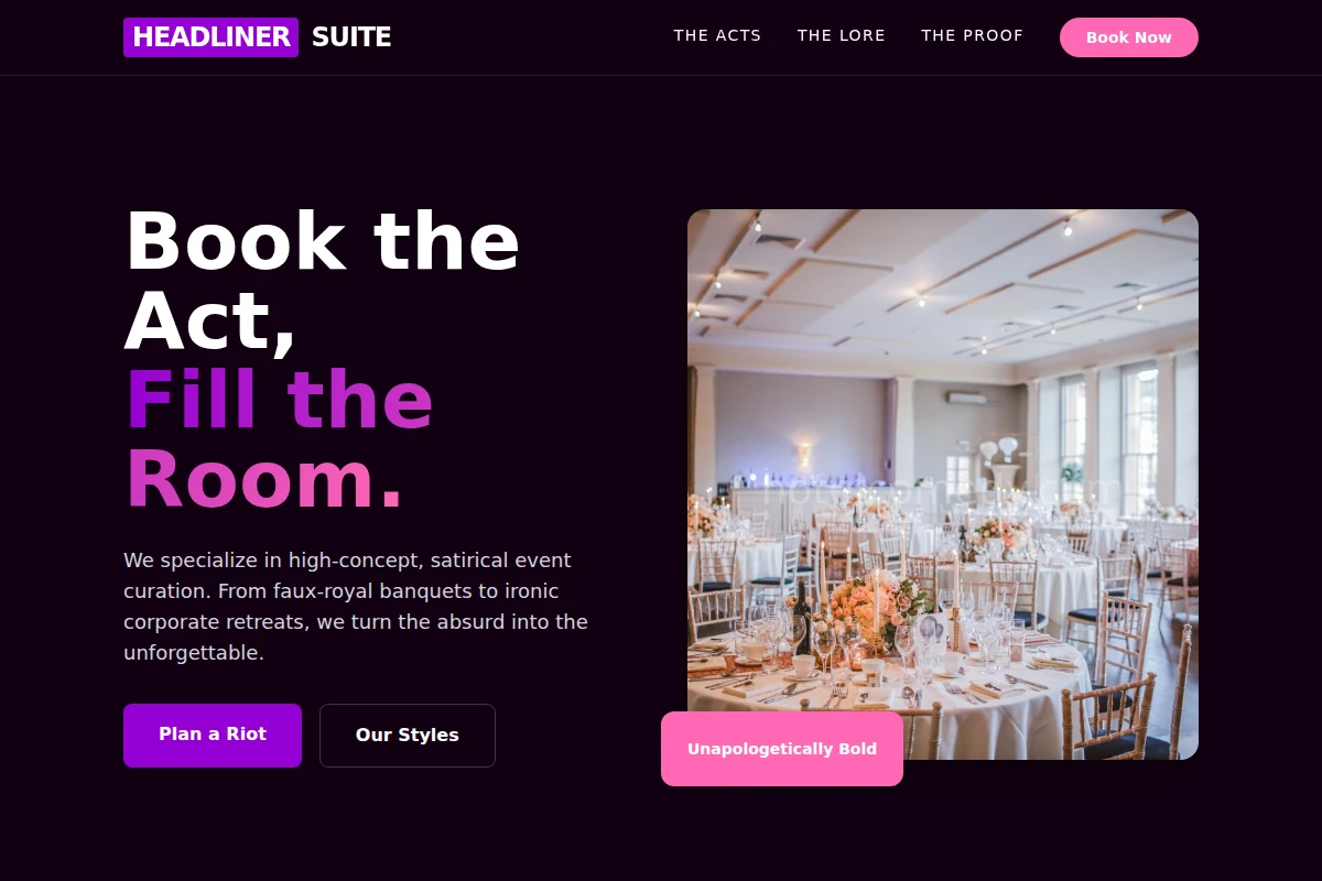 Satire Event Planning