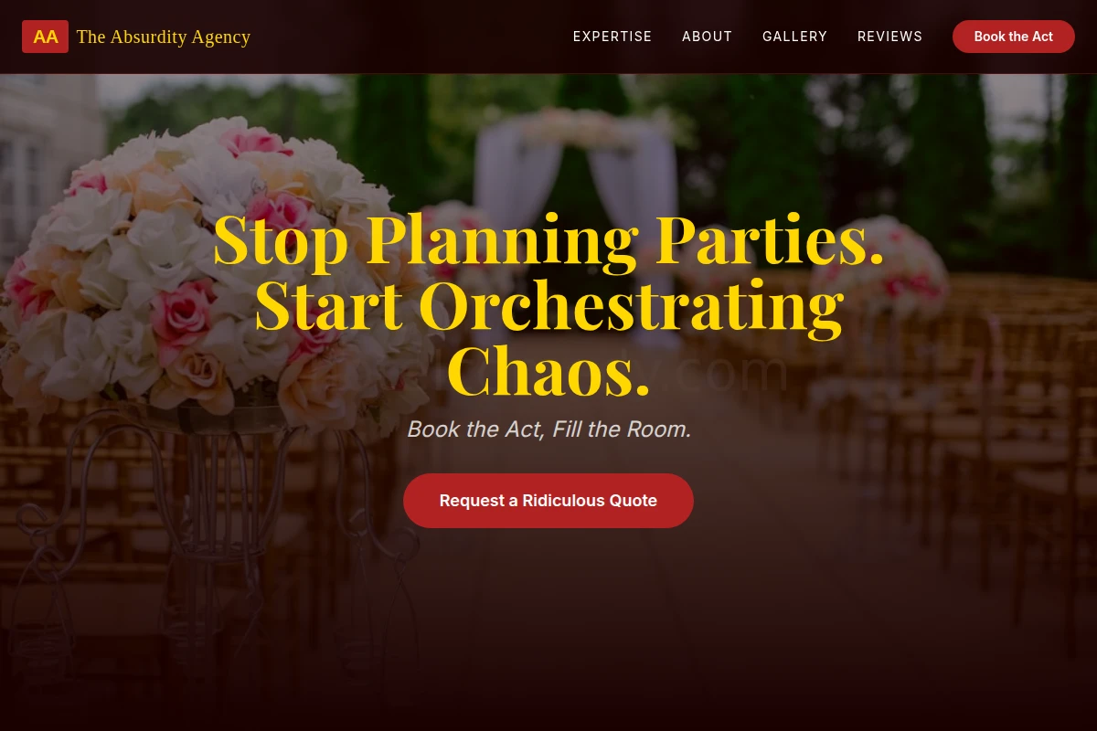 Satire Event Planning